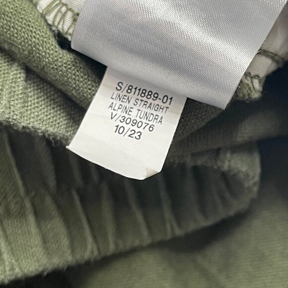 Old Navy High-Rise Straight Pants Womens Size XL Green Linen Rayon Comfort Waist - Picture 11 of 11
